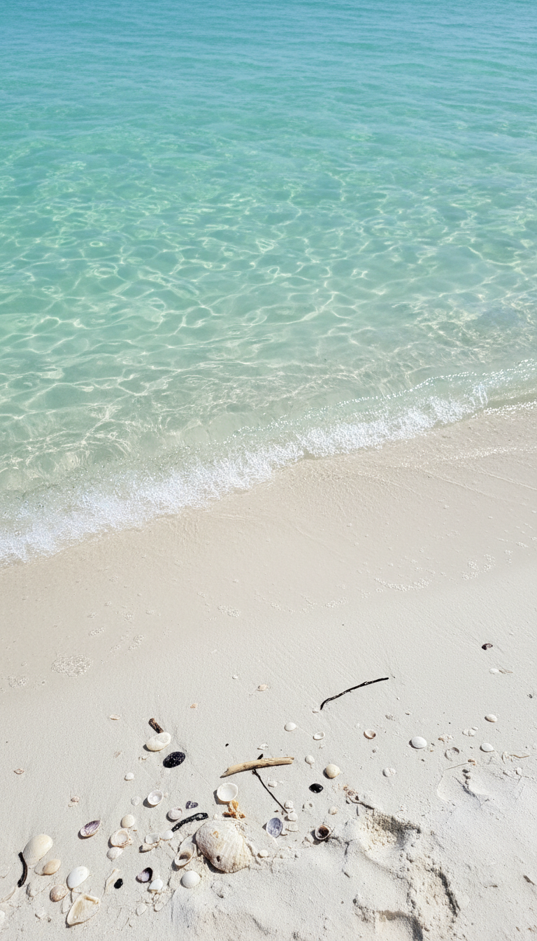 Pristine white sand beach at sunrise on the Gulf Coast of Alabama